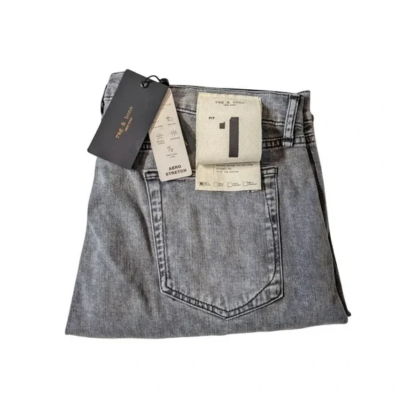 Rag & Bone Mens Fit 1 Aero Stretch Gray Wash Denim Jeans 38 x 32 NWT $255